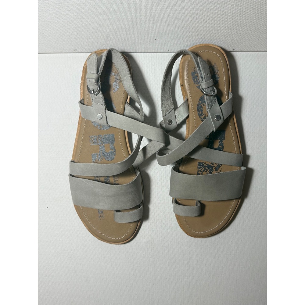Sorel Ella Criss Cross Sandals Womens Size 8 Metallic Beige Leather NL3198-257 - Picture 2 of 4